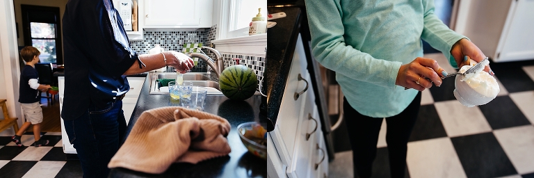 Mother and daughter in the kitchen baking cupcakes