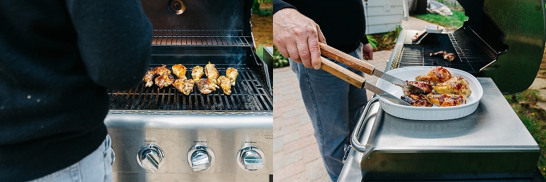 Chicken cooking on the grill