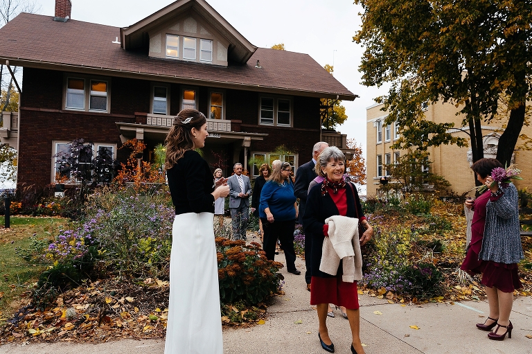 Family leaves wedding venue after the wedding