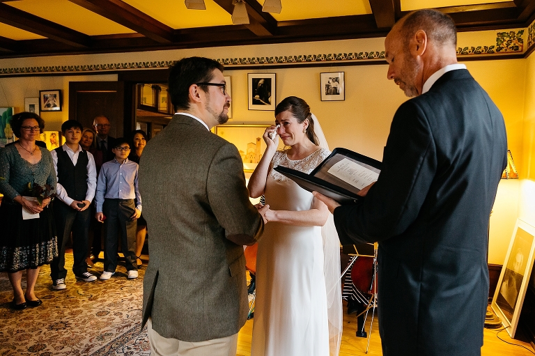 Bride tears up during grooms wedding vows