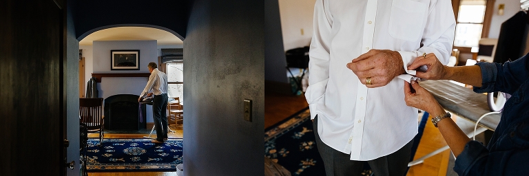 Man getting ready for wedding