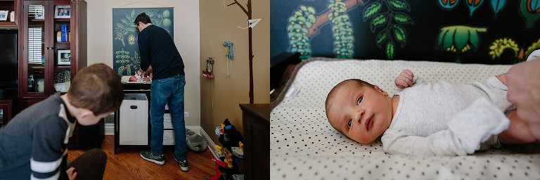 Newborn on changing table 