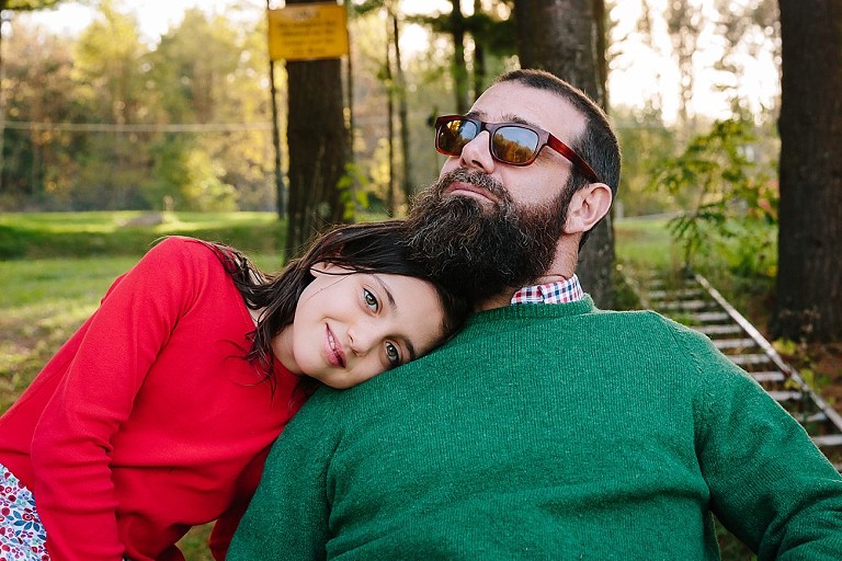 Dad and daughter relax together 