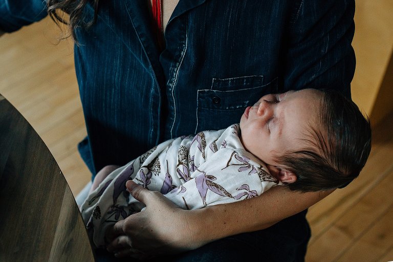 sleeping newborn girl 