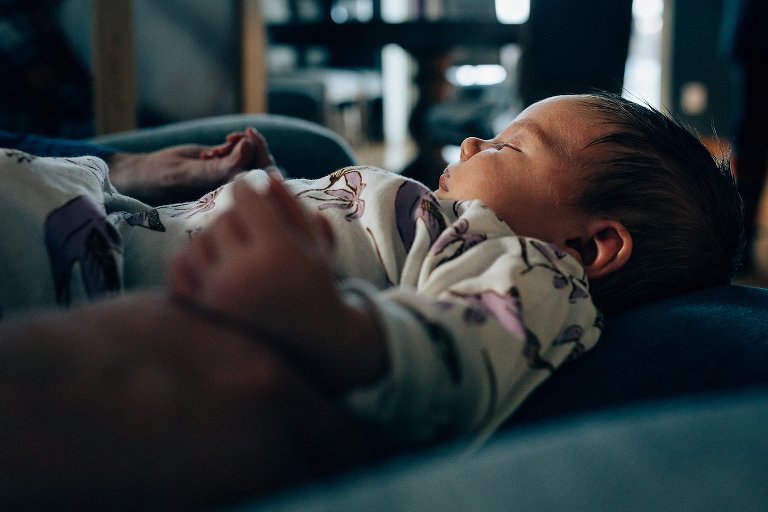 Newborn girl, sleeping 