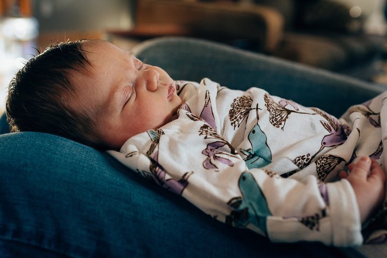 Newborn girl sleeping 
