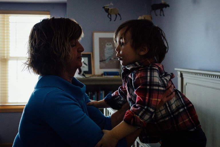 young boy with grandmother