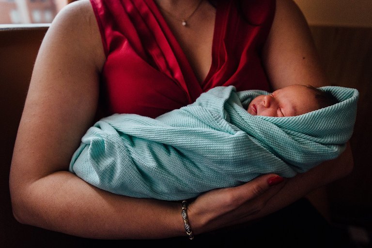 newborn in hospital blanket 
