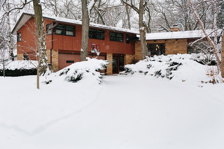 Beautiful house in the snow