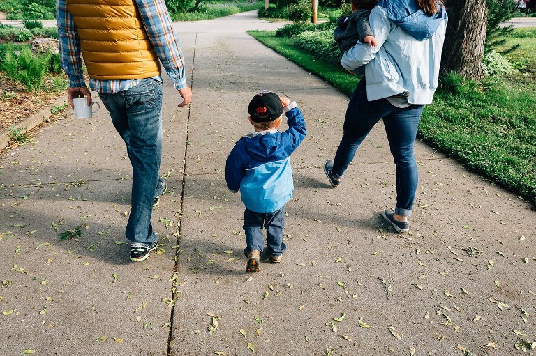 Family on walk