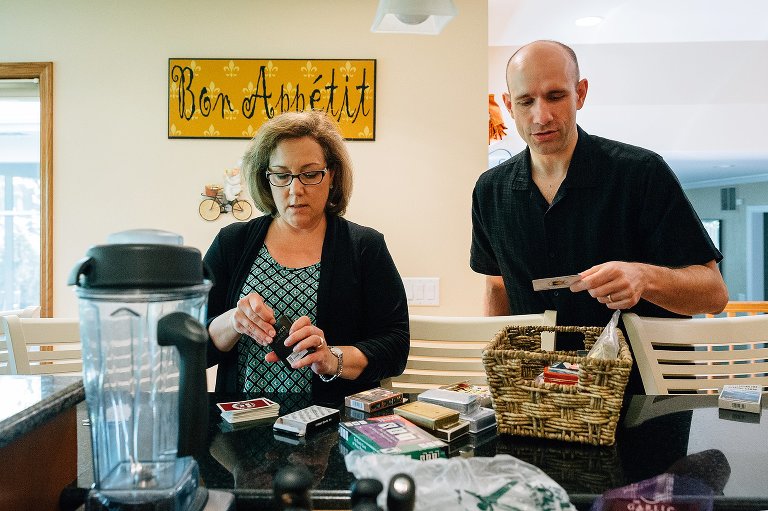 Mom and Dad choose their own cards