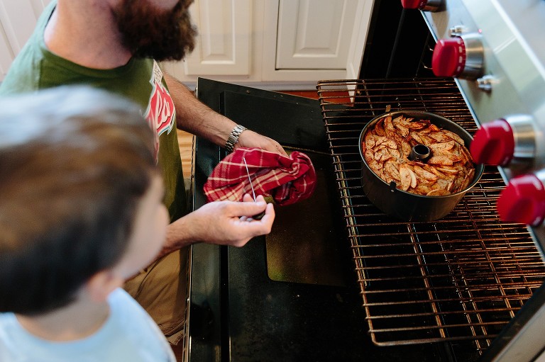 Testing the cake batter 
