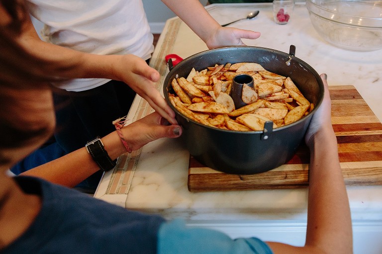 Jewish Apple Cake ready for the oven 