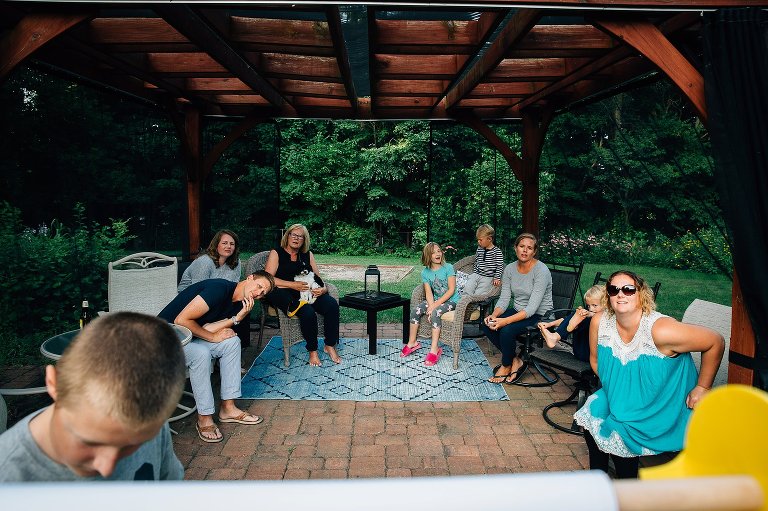 View from the Pictionary easel of the all the guessers. 