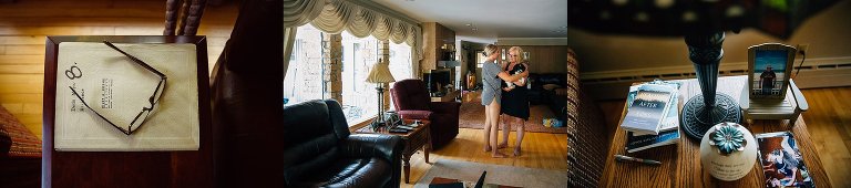 Mom and daughter hug inside the home. 