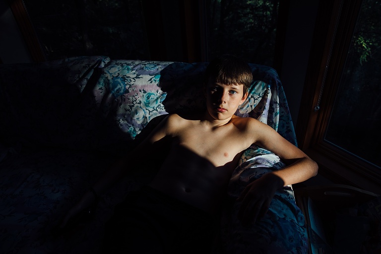 portrait of teen in dramatic light 