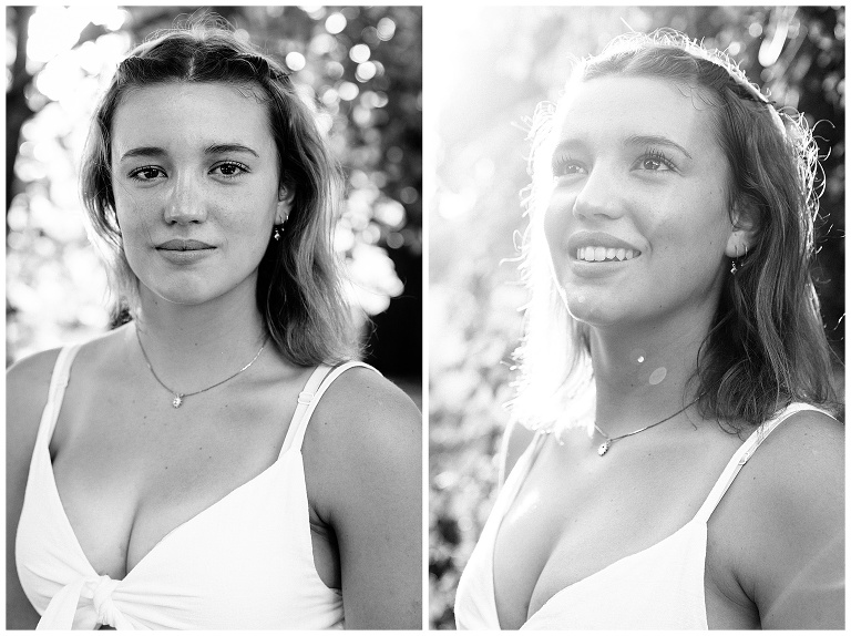 black and white senior girl photography Madison WI