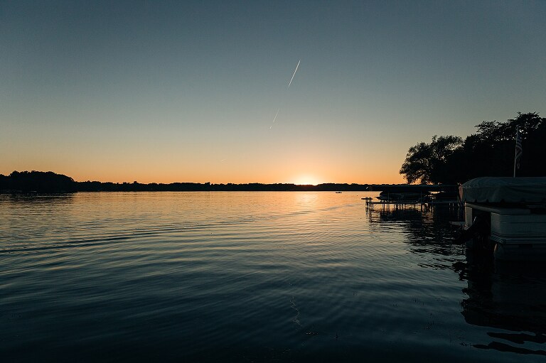 Sunset on lake