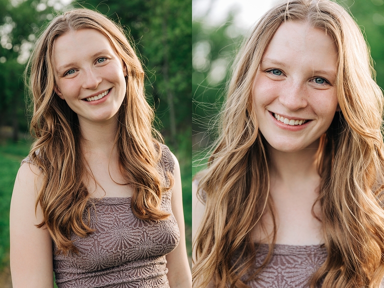 smiling senior girl senior pictures in Madison WI