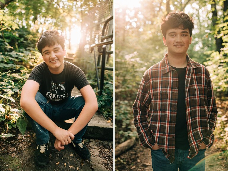senior boy photo in nature for yearbook pic