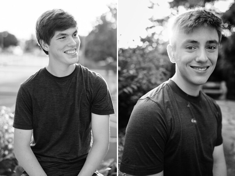 casual black and white smiling senior boy photos 